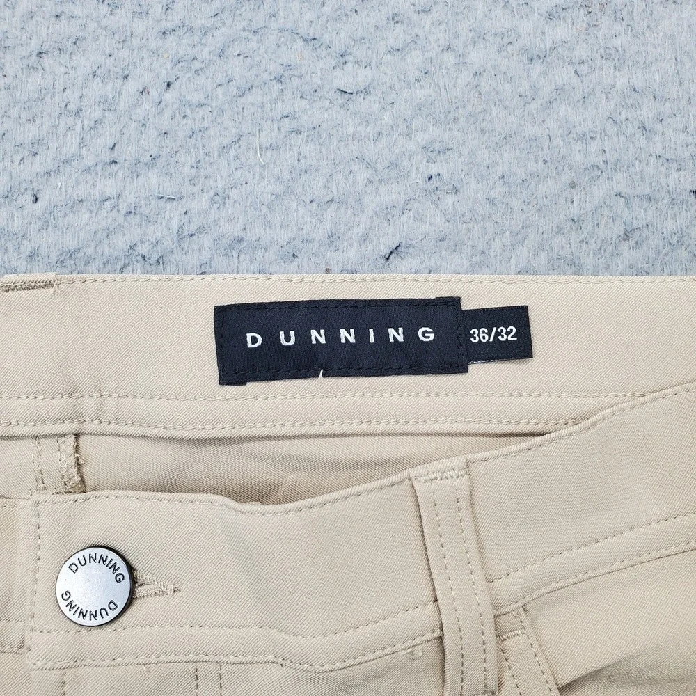 Dunning Golf Chino Pants Mens 36/32 Tan Performance Stretch Quick Dry D7S21P068